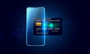 digital credit card transaction concept background
