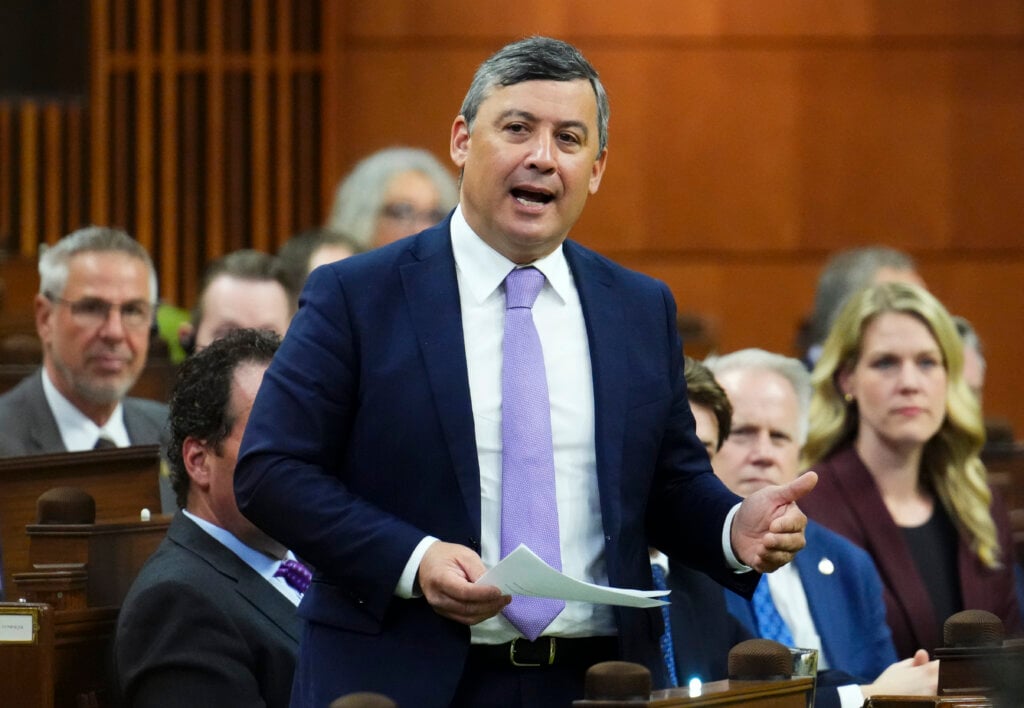 Conservative member of Parliament Michael Chong asks a question during question period in the House of Commons on Parliament Hill in Ottawa on Friday, June 12, 2026.