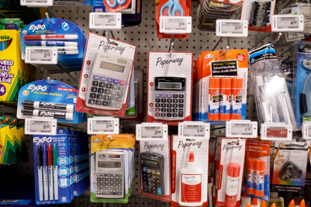 Retailers are banking on a robust back-to-school shopping season as students gear up to return to in-classroom learning - many for the first time in more than a year. Back to school supplies in a shop in Toronto, Thursday, Aug. 18, 2021. 