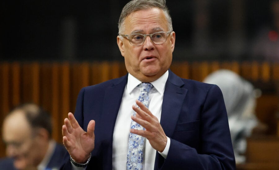 Secretary of State of Canada Revenue Agency and Financial Institutions Wayne Long rises during question period on Parliament Hill in Ottawa on Thursday, Jan. 29, 2026