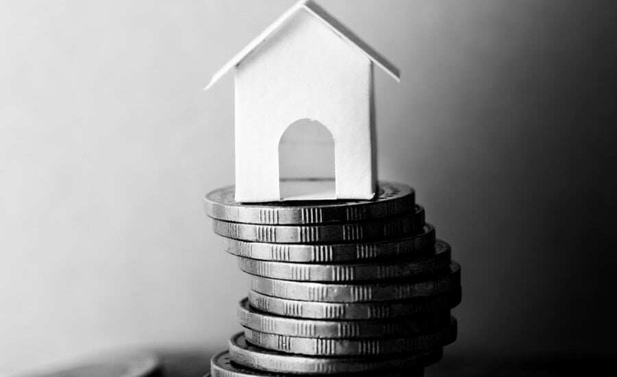 Macro shot of financial mortgage concept