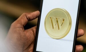 Wealthsimple coin on a smartphone screen