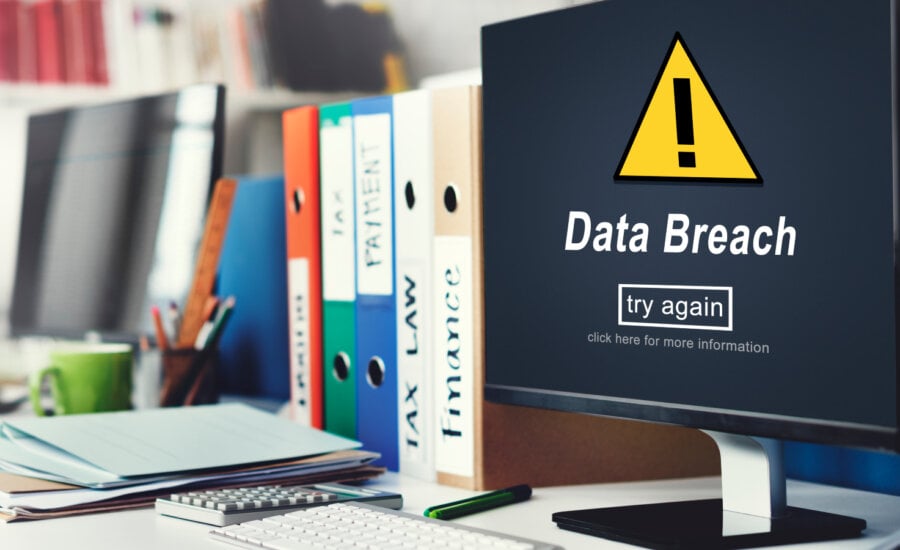 Data Breach Unsecured Warning Sign Concept