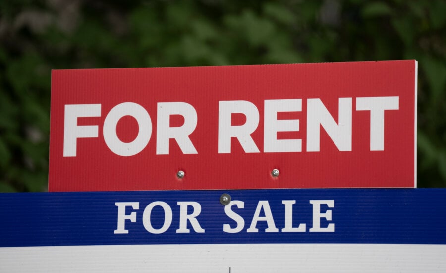 A realtors sign advertises a house as for sale or for rent, in Ottawa on June 9, 2023.